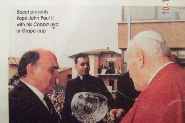 Presenting Pope John Paul with his handmade glass chalices for the Vatican